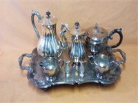 Assorted vintage silver including tray
 - 3"