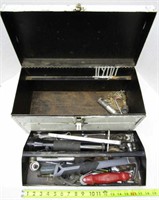 Metal Tool Box With Misc Tools