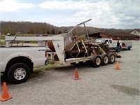 (T) 20 ft gooseneck implement trailer white