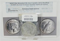1927 Peace Silver Dollar - ANACS AU55