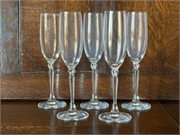 Five Rosenthal Crystal Champagne Flutes
