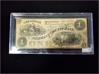 1861 The Allegany County Bank $1