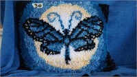 Butter fly hooked rug