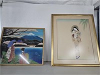 2 oriental pictures 14x17 in. And 17x20in