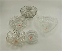 Lot #763 - (5) Cut glass bowls & trays. Most
