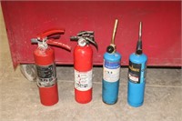 Lot of 2 Fire Extinguishers & 2 Torches