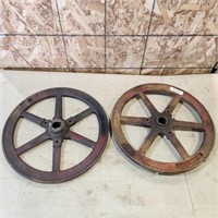 2- 18" Steel Pulleys 1 1/4" Shaft size