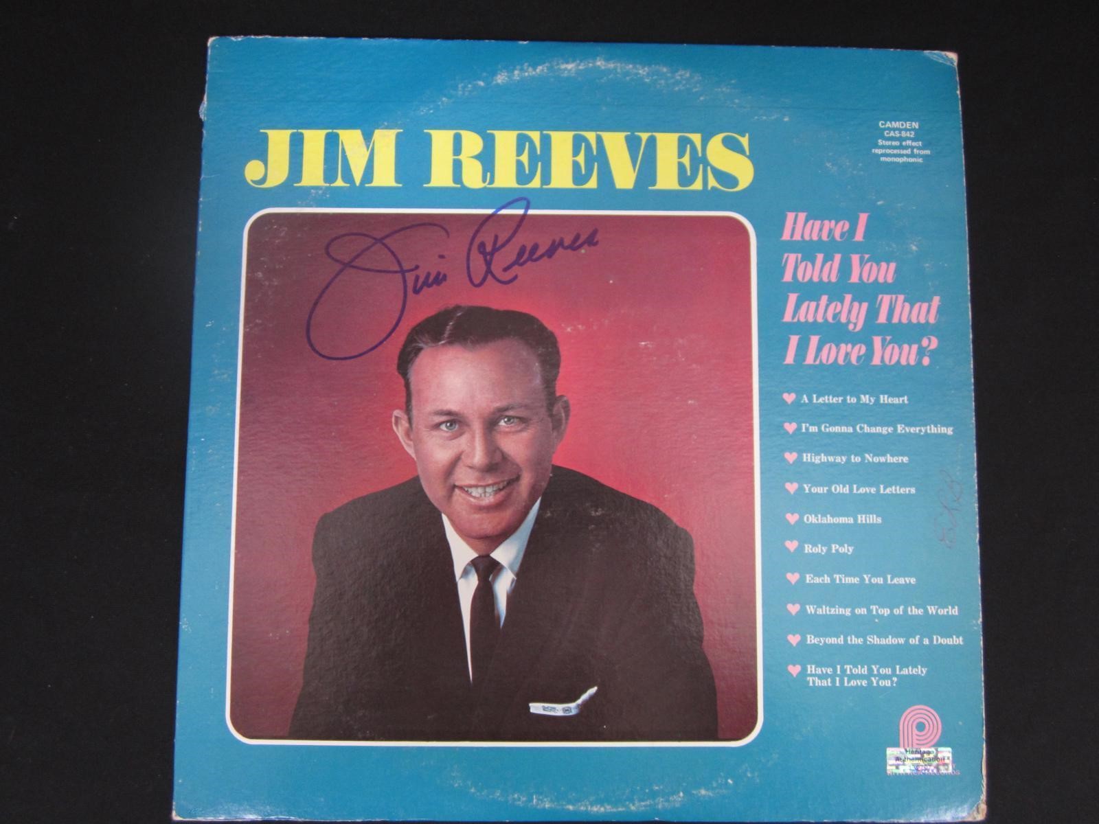 AUTHENTIC JIM REEVES SIGNED ALBUM COVER COA