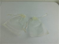 100 Medium Organza Bags- Cream Colored