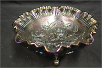 Imperial Carnival Glass Footed Bowl