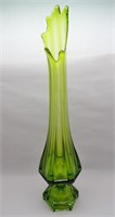 23" Vintage Green Glass Vase