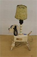 WOOD DOG DRESSER LAMP
