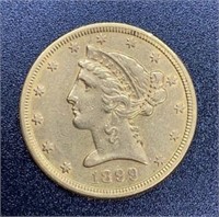 1899-S Liberty Head Variety 2 $5 Gold Coin