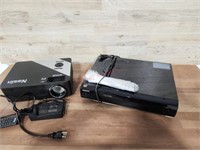 2 items - 1 Nasin projector, 1 Samsung dvd player