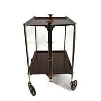 FRENCH BRASS AND FAUX MAHOGANY DRINKS CART