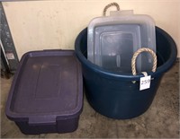 Totes and Plastic Bucket