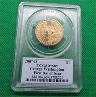 2007 D PCGS MS65 USA $1 Coin George Washington