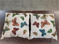 (2) Butterfly Accent Pillows