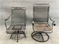 Pair Wrought Iron Arm Chairs