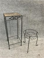 Pair Wrought Iron Plant Stands
