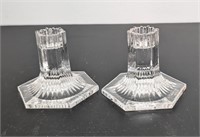 Pair Tiffany & Co. Crystal Candlestick Holder