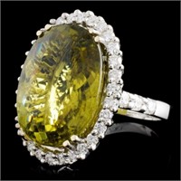 18K Gold Ring 15.81ct Tourmaline & 1.07ct Diam