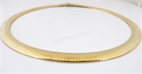 14K Yellow Gold 10mm Wide Omega Necklace