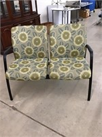 Commercial Love Seat with Metal Base and