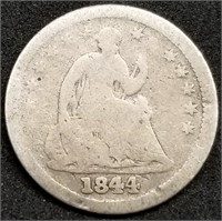 1844 Seated Liberty Silver Half Dime