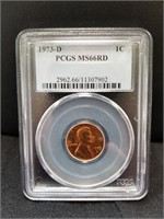 1973-D Graded Penny PCGS MS66RD