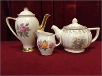 2 Vintage Teapots & 1 Creamer