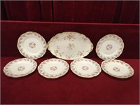 Limoges France 7pc Platter - Luncheon Plate Set