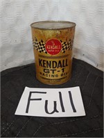 Vintage Kendall GT-1 Racing Oil 1qt Paper/Tin Can