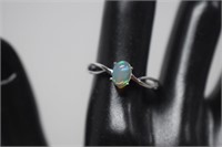 Sterling Silver Ring w/ Moonstone  Sz 9-1/4