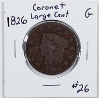 1826  Coronet Large Cent   G