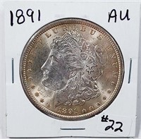 1891  Morgan Dollar   AU