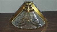 BRASS & GLASS WALL LIGHT 12 in X 6 in