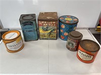 Box Lot Household Tins