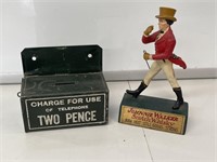 Jonnie Walker Statue & Tin Money Box