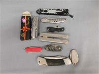 10 various pocket knives