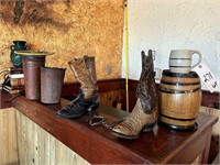 *LOT*ASST COWBOY BOOTS, CONTAINERS & BOOKS ETC