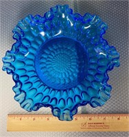 Blue Ruffled Bowl