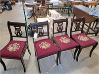 4 harpback chairs, need reglueing