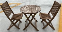Wooden Folding Table & 2 Chairs