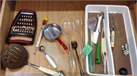Assorted utensils in tray