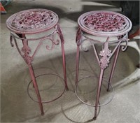(F) 2 Decorative Plant Stands (26" h) bidding on