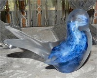 Vtg Murano Venezia Blue Art Glass Bird