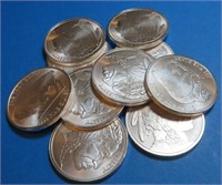 (10) Buffalo Design 1 oz Silver Rounds