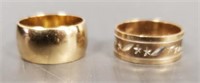 2 -14K gold bands with engraving - 9.8 grams