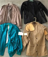 703 - LOT OF 4 LADIES JACKETS SIZED M, L & XL